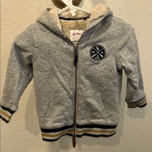 Mini Boden Harry Potter Gray Zip-Up Sherpa Hoodie